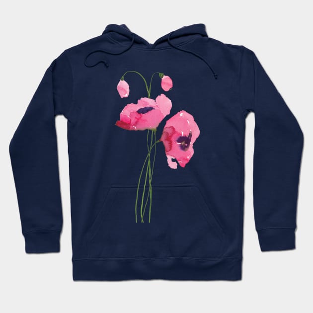 Pink Poppies Hoodie by saskece